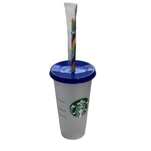 Starbucks Confetti Color Changing Rainbow Summer Reusable Acrylic Cold Cup 24 oz